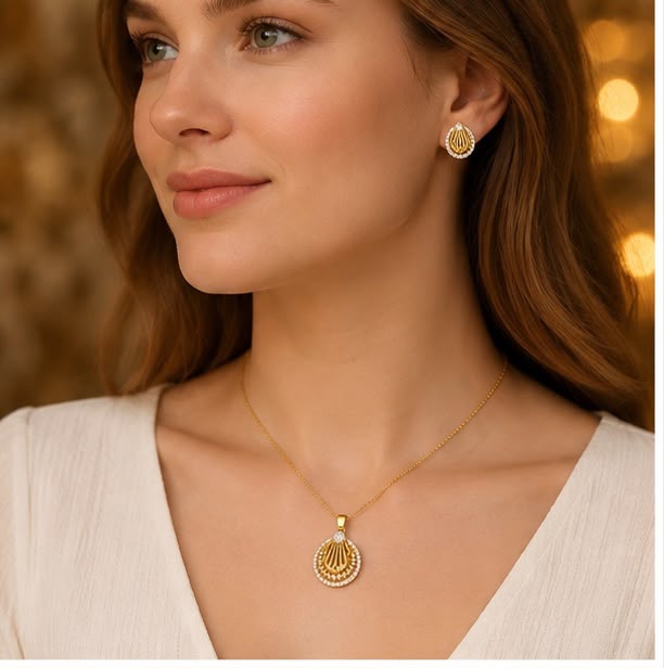 22K Gold Signature Pendant Set