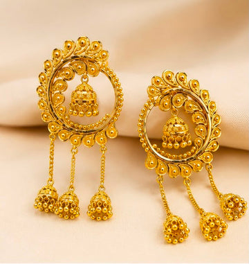 22K Gold Royal Chandbali Earrings