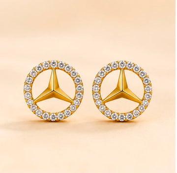 22k Gold Mercedes-Inspired Stud