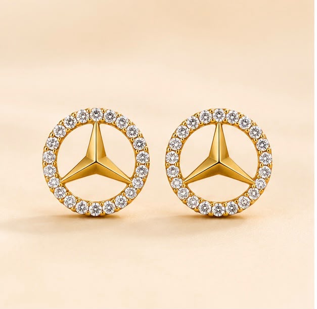 22k Gold Mercedes-Inspired Stud