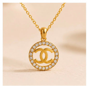 Designer Chanel 22k Gold Pendant Set