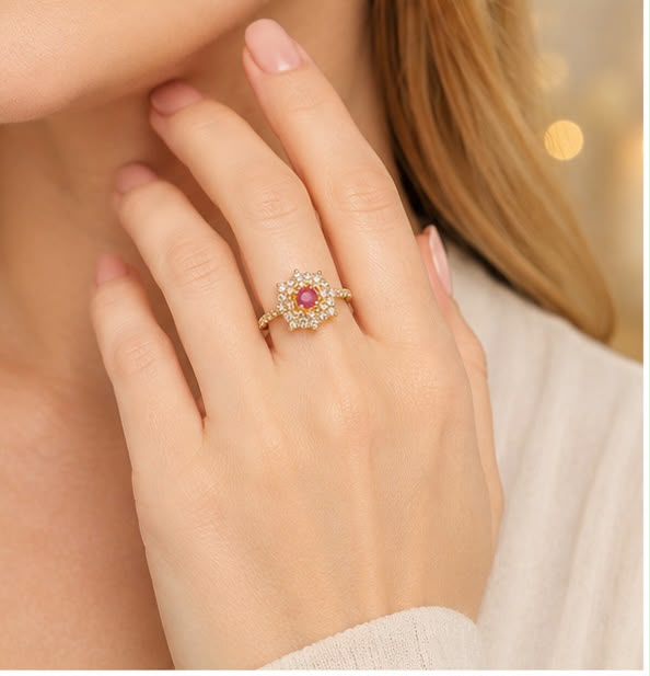 Luxury Ruby 22k Gold Ring