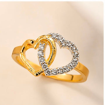Twin Heart 22k Gold Ring