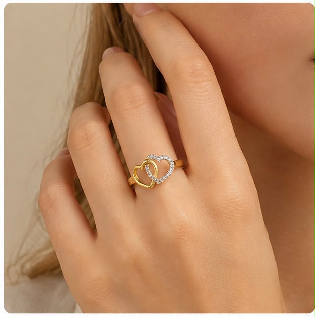 Twin Heart 22k Gold Ring