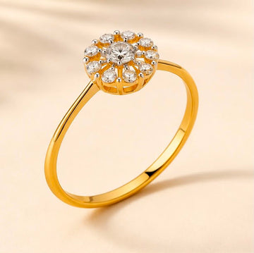Full of Stone Flower 22k Gold Ring