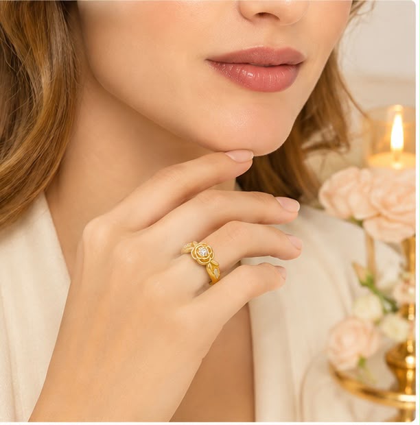 Elegant Timeless Floral 22k Gold Ring
