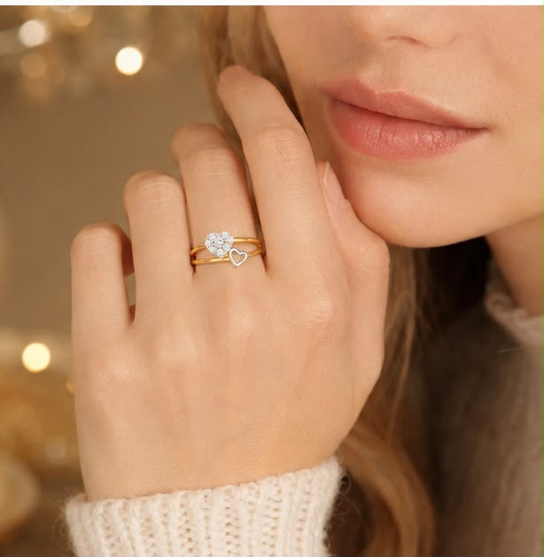 Designer Hearts 22k Gold Ring
