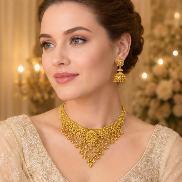 Designer Bridal 22k Gold Necklace Set