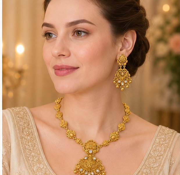Indian Traditional 22k Gold Necklace Set