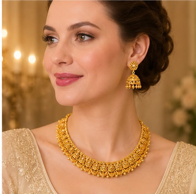 Glamorous 22k Gold Necklace Set