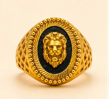 Lion Signet 22k Gold Men Ring