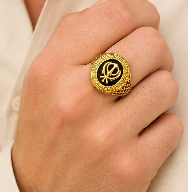 Khanda Signet 22k Gold Men Ring