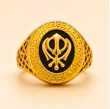 Khanda Signet 22k Gold Men Ring
