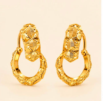 Bold and Trendy 22k Gold Women Hoops