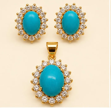 Ocean Mist 22k Gold Pendant Set
