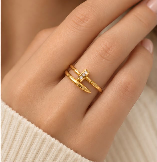 Luxe Nail Wrap 22K Gold Women Ring