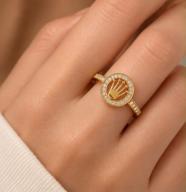 Royal Crown Halo 22K Gold Ring