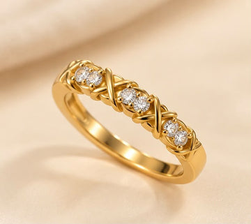 Luxe X-Knot 22K Gold Ring