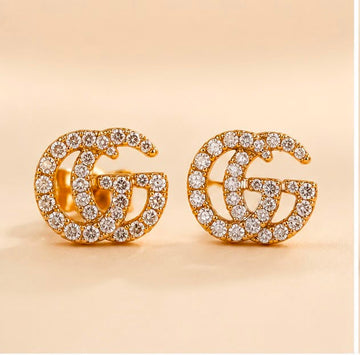22k Gold Gucci-Inspired Stone Stud